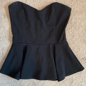 Peplum strapless top